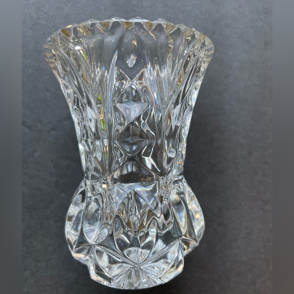 Vintage clear cut glass toothpick holder.